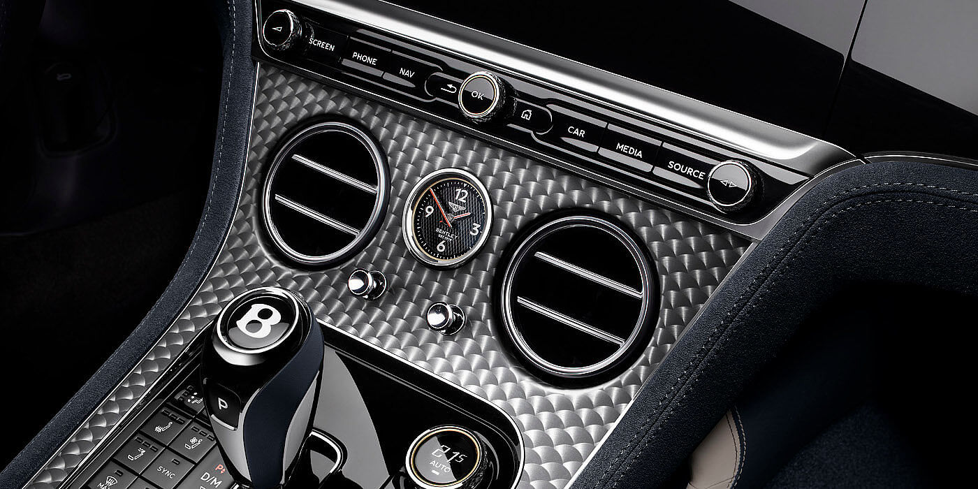 Bentley Kuwait Bentley Continental GTC Speed convertible front interior engine spin veneer detail