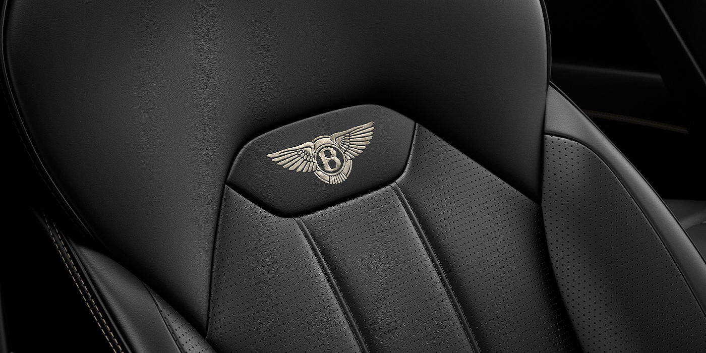 Bentley Kuwait Bentley Bentayga SUV seat detail in Beluga black hide