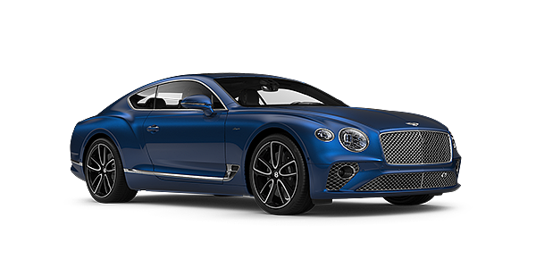 Bentley Kuwait Bentley GT Azure coupe in Sequin Blue paint front 34